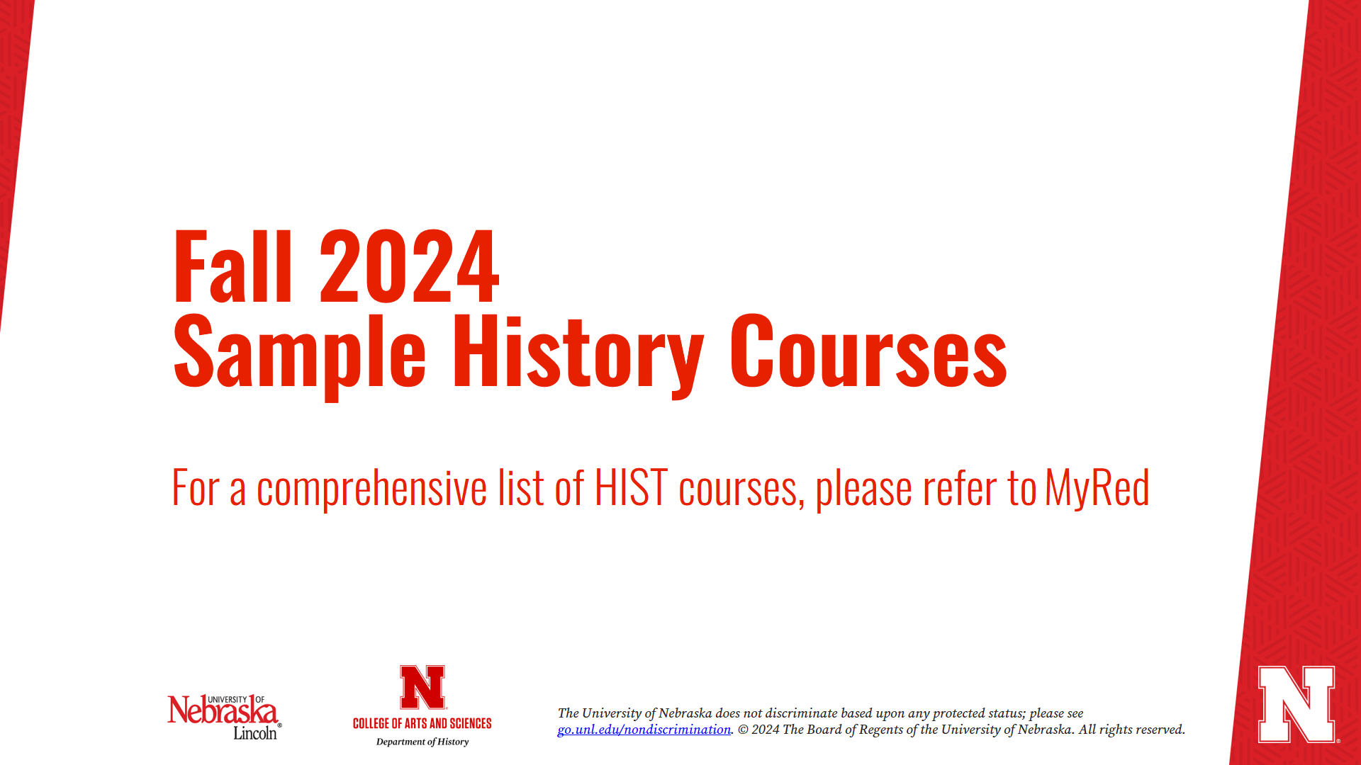 Sample Fall 2024 HIST Courses