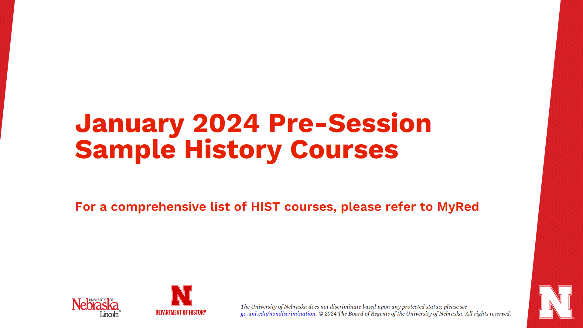Sample Pre-Session Spring 2024 HIST Courses