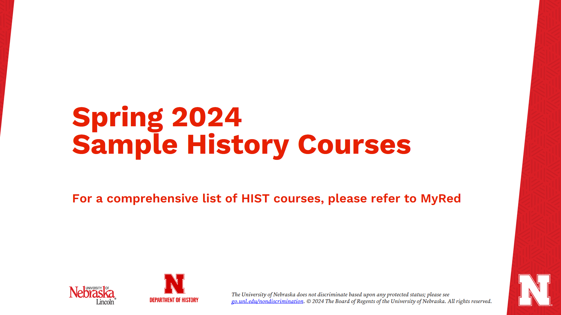 Sample Spring 2024 HIST Courses