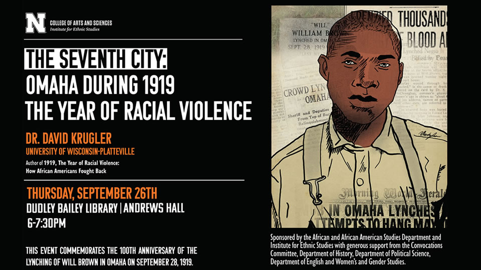 Livestream Krugler's Sept. 26 talk on Omaha’s racial violence in 1919