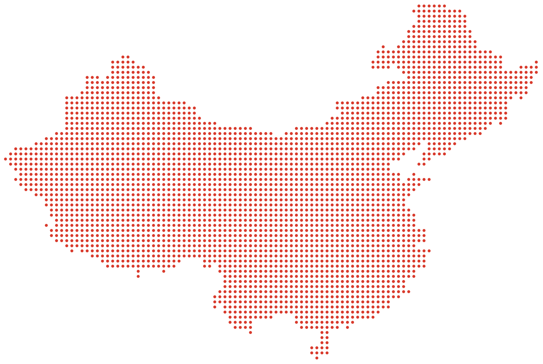 red dotmap of china