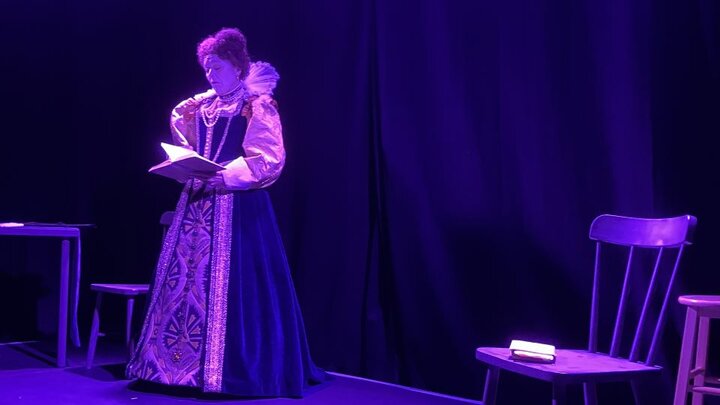 Actress performing Levin's play
